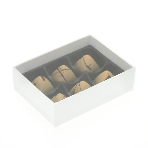 6 Choc Board Base & Clear Lid; White